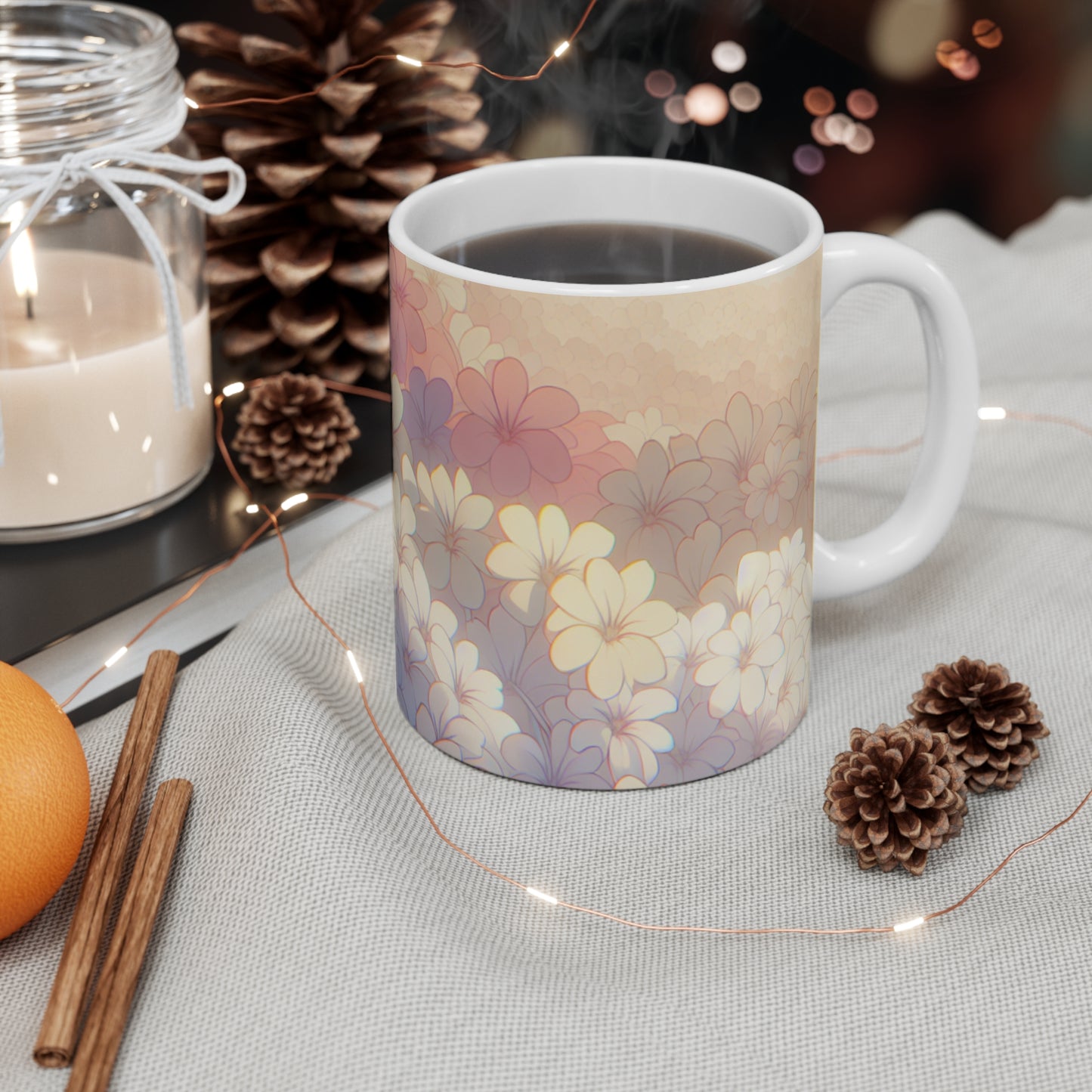 Floral Mug, Coffee Cup, Tea Mug, Ceramic Mug, Gift for Her, Mother's Day Gift, Kitchen Decor